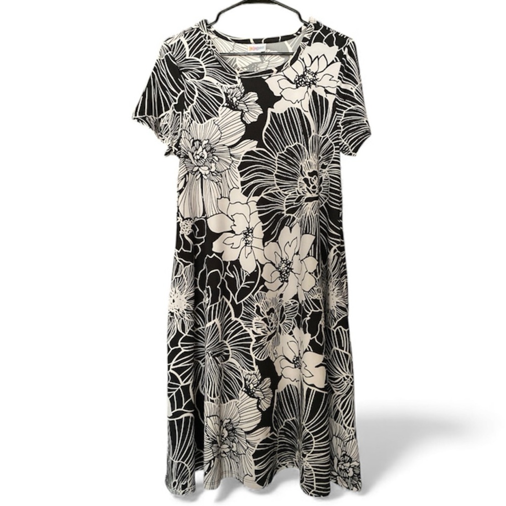 LULAROE Black and White Floral Dress Size Small